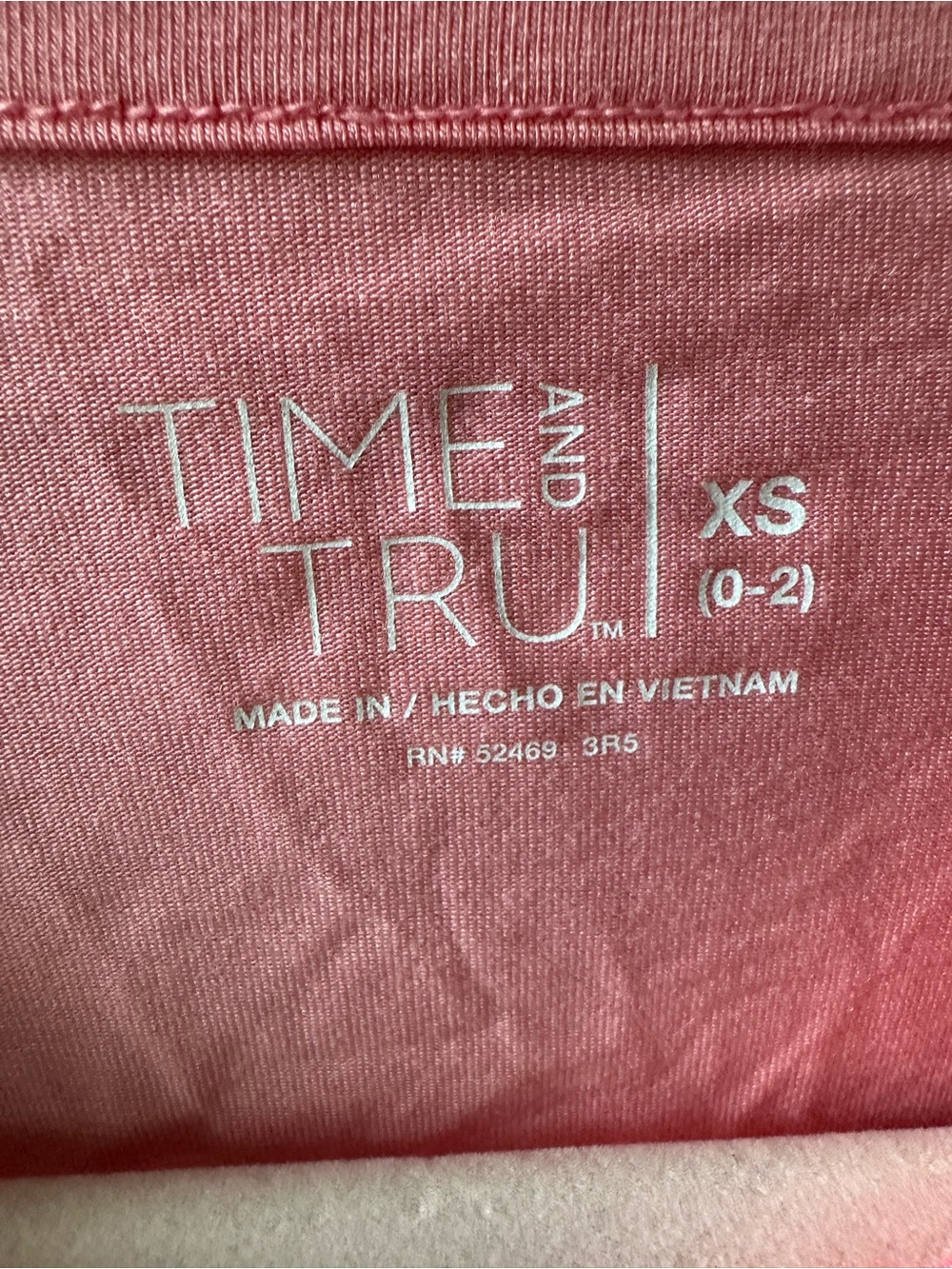 🌸 NWT Time and Tru Ruched Sleeve Tee Top Pink XS (0-2) - Picture 3 of 7